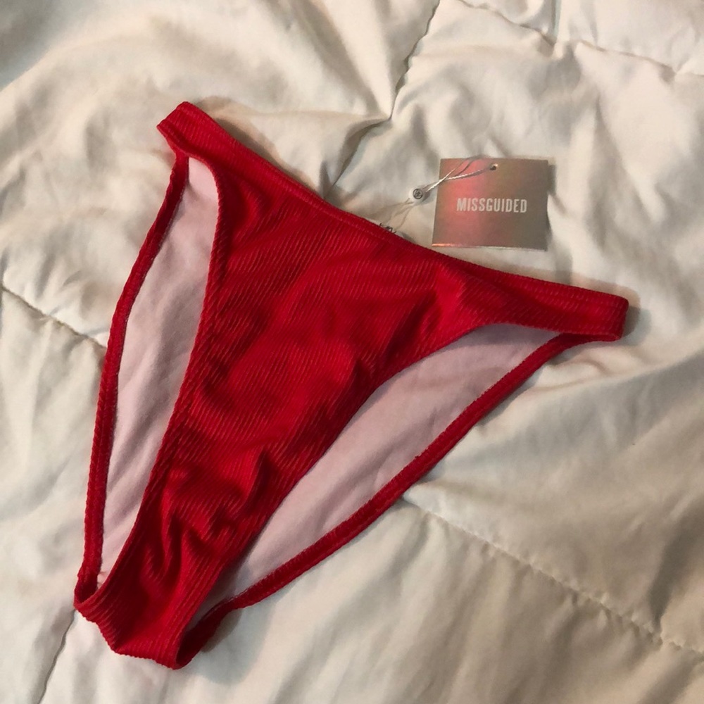 Missguided high rise leg cheeky bikini bottom